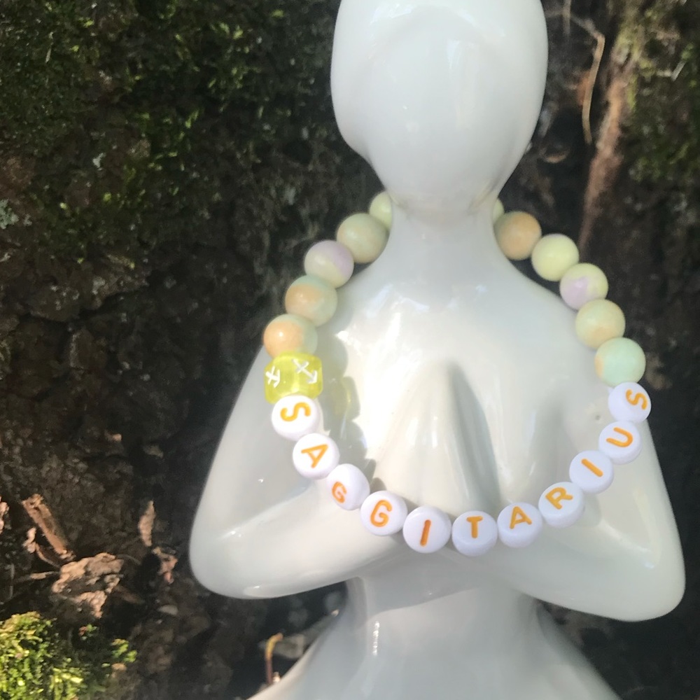Sagittarius California Rainbow Obsidian Crystal stretch bracelet